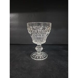 Duncan Miller Clear Glass Plaza Water Goblet, EAPG Thumbprint Pressed, Glassware